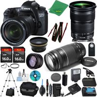 Canon EOS 6D Camera + 24-105mm STM + 75-300mm III + 2pcs 16GB Memory + Case + Reader + Tripod + Starter Set + Wide Angle + Telephoto + Flash + Battery + Charger + Filter - International Version