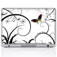 Meffort Inc Personalized Laptop Notebook Notebook Skin Sticker Cover Art Decal, Customize Your Name (13 Inch, Butterfly Swirl)