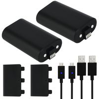 Xbox One Controller Rechargeable Battery Pack, 2pcs 1200mAh Xbox One X/Xbox One S/Xbox One Eliet Wireless Controller Ni-MH Batteries with Charger Cable & Cover