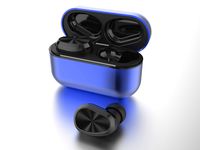 True Wireless Earbuds Deep Bass HD Call Quality, Bluetooth 5.0 IPX7 Waterproof TWS Bluetooth Earbuds, 20H Playtime Built-in Mic In-Ear Earphones Fit iPhone/Android Metal Frosted Charging Case（Blue）