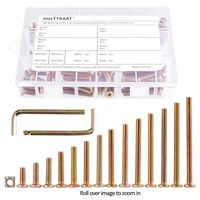 HULYTRAAT 114pcs Crib Hardware Replacement Kit, Made of Premium Zinc-Plated Steel, M6 Barrel Bolts in 14 Sizes: M6x16mm - M6x80mm, 14x4 Bolts and 56 Matching Nuts, 2 Allen Wrenches Included