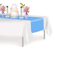 Sky Blue 6 Pack Premium Disposable Plastic Table Runner 14 x 108 Inch. Decorative Table Runner for Dinner Parties & Events, Decor By Grandipity