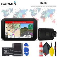 Garmin RV 785 & Traffic, Advanced GPS Navigator for RVs with Built-in Dash Cam, 7" Touch Display and Voice-Activated Navigation Standard Accessory Kit