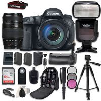 Canon EOS 7D Mark II Digital SLR Camera Bundle with Canon EF-S 18-135mm f/3.5-5.6 IS STM Lens, Tamron Zoom Telephoto AF 70-300mm f/4-5.6 Di LD Macro Autofocus Professional Accessory Bundle (16 items)