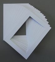 25 5x7 White Picture Mats with White Core, for 4x6 Pictures