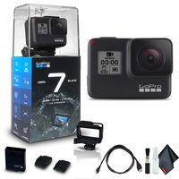 GoPro HERO7 Black - Waterproof Action Camera with Touch Screen (HERO7 Black), 4K HD Video, 12MP Photos, Live Streaming and Stabilization - Base Kit