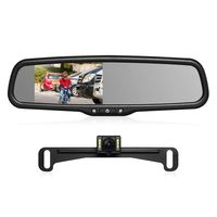 AUTO-VOX T2 Backup Camera Kit,OEM Rear View Mirror Monitor with IP68 Waterproof Rear View Camera,Super Night Vision for Parking & Reversing
