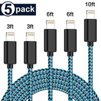 iPhone Charger，Actionpie MFi Certified Lightning Cable 5 Pack（3/3/6/6/10FT） Compatible iPhone Xs/Max/XR/X/8/7 6