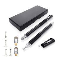 ARYKX 2 in 1 Stylus Pen for All Capacitive Touch Screen Devices High Sensitivity Precision Pens with Fine Point Tip Disc and Hybrid Fiber Mesh Compatible with iPads iPhone Tablets (2pcs, Black Color)