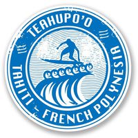 2 x 10cm/100mm Teahupo'o Tahiti Travel Vinyl SELF ADHESIVE STICKER Decal Laptop Travel Luggage Car iPad Sign Fun #4254