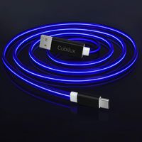 Cubilux Laser USB C Charge Cable, Light Up Type C Fast-Charging & High-Speed Sync Cord, Glowing USB A to USB C Cable for Samsung Galaxy Note 10 S10, Google Pixel 4 3 XL, Oneplus 7T Pro, 3FT