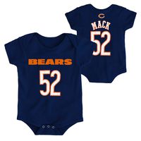 OuterStuff NFL Newborn Infants Team Color Name and Number Bodysuit Creeper (0/3 Months, Khalil Mack Chicago Bears Home Navy)