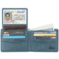 Wallet for Men-Genuine Leather RFID Blocking Bifold Stylish Wallet With 2 ID Window (Ocean Blue)