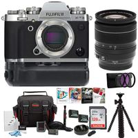 Fujifilm X-T3 Mirrorless Digital Camera w/XF18-55 Lens (Silver) & Vertical battery Grip Accessory Bundle