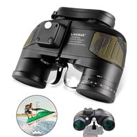 LAKWAR Power Binoculars 10x50 for Long Distance Compact Binoculars for Adults with Rangefinder Compass High Grade Binoculars BAK4 Prism Waterproof Fogproof for Birdwatching, Hunting
