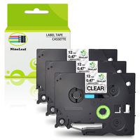 NineLeaf 3 Pack Laminated Label Tape Compatible for Brother P-Touch TZe Label Tape TZe-131 TZ-131 1/2 Inch Black on Clear for P Touch Labeler PT-D210 PT-H110 PT-D400AD PT-P900W PT-P950NW