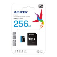 ADATA Premier 256GB MicroSDHC/SDXC UHS-I Class 10 V10 A1 Memory Card with Adapter Read up to 100 MB/s (AUSDX256GUICL10A1-RA1)