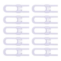 CUTESAFETY Sliding Cabinet Locks - Baby Proofing Cabinets with Adjustable Child Safety Lock - Childproof Latches for Knobs,Handles on Kitchen Doors,Storage Door,Cupboard,Closet,Dresser (White, 10)