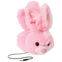 ReTrak Retractable Animalz Tangle-Free, Volume Limiting (85 dB) Over Ear Headphones for Kids, Pink Bunny (ETAUDFBNY)