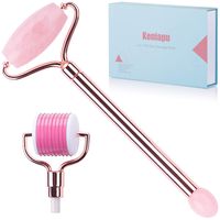 Jade Roller - Face Massager and Kit for Skin Care, Facial Treatment, Beard Growth - Beauty Tool Set for Wrinkles, Aging, Hair Loss, Collagen, Elastin