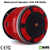 Waterproof Bluetooth Speaker & Shower Radio (Red & Black)