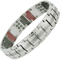 Mens Titanium Magnetic Bracelets Negative Ion Balance Bracelet Golf Gifts Health Bracelet Arthritis Carpal Tunnel Tennis Wrist Joint-ST600 (9 in / 23 cm)