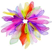 Livder 16 Pieces Dance Scarves, Square Juggling Silk Magic Performance Props Accessories Hair Neck Bag Waist Wrist Band Scarf, 24 by 24 Inches Gradient Colors