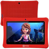 [Upgraded] Contixo K1 HD 7" 6.0 Android Tablet for Kids, Bluetooth WiFi Dual Camera Parental Controls for Children with Durable Protection Case, Pre-Installed Learning Games & Education Apps - Red
