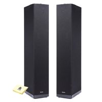 Definitive Technology BP6B Floor Speaker Tower Loudspeaker (Pair) with Full-Range Bipolar (Front and Rear) Speaker Technology Home Speakers Bundle with Zorro Sounds Speaker Cloth - Piano Gloss Black