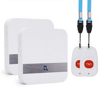 Wireless Caregiver Pager, FullHouse Smart SOS Call Button for Elderly Patient Personal Care in Home Alert System, 500+ Feet Range (2 Call Buttons + 2 Receivers)