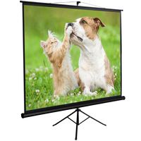 ZENY Projection Screen Manual Pull Up Projector with Stand 100'' Diagonal, Projector 4:3 HD Foldable Tripod Stand Suitable for HDTV/Sports/Movies/Presentations