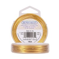 BENECREAT 18-Gauge Tarnish Resistant Gold Wire, 33-Feet/11-Yard