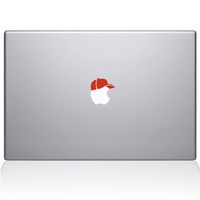 The Decal Guru 2051-MAC-12M-P Apple Hat Ball Cap Decal Vinyl Sticker, 12" MacBook, Orange