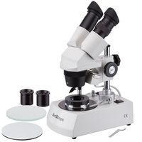 AmScope SE306-PZ-LED-DK 20X-80X LED Cordless Stereo Microscope w/Top & Bottom Brightfield and Darkfield Illumination System