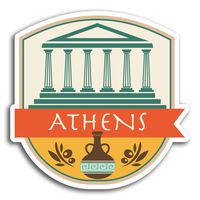 2 x 10cm Athens Greece Travel Fun Vinyl Stickers - Sticker Laptop Luggage #19540 (10cm Wide)