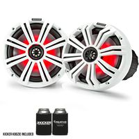 Kicker 8" White Marine LED Speakers - 1-Pairs of OEM Replacement Speakers