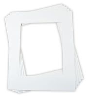 Golden State Art, Pack of 5, 16x20 Picture Mats Mattes, 8-ply, with White Core Bevel Cut for 11x14 Photo + Backing + Clear Bags, Color: Off-White