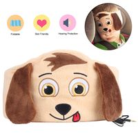 VCOM Kids Headphones, Volume Limited Wired Sleeping Headphones with Thin Removable Speakers & Cozy Foldable Fleece Headband Children Earphones for Girls Boys Toddler Home School Car Travel (Brown Dog)