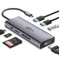 USB C Hub, COCOCKA 7-in-1 USB C Adapter with 4K USB C to HDMI, 3 USB 3.0 Ports, SD/TF Card Reader, 100W PD Charging Port, Compatible with MacBook Pro, ChromeBook, XPS and More Type C Laptops