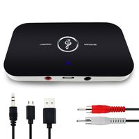 Bluetooth 4.1 Transmitter and Receiver, Bluetooth Audio Adapter, 2-In-1 3.5mm Wireless Audio Adapter Car Kit for TV Home Stereo System,Headphones,Speakers,MP3 MP4,iPhone iPad