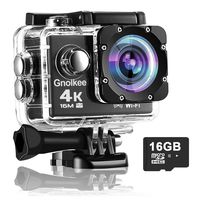 Gnolkee 4K WiFi Action Camera 16GB TF Card,16MP Underwater Video Camera 170 Wide Angle Sports Cam with Remote, 2 Batteries, 24 Accessories Mounting Kit - 20 Pack