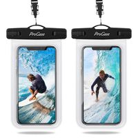 ProCase Universal Waterproof Pouch IPX8 Waterproof Cellphone Dry Bag Underwater Case for iPhone 11 Pro Max Xs Max XR X 8 7 6S+, Galaxy S10+ S9 S8+/Note10 10+ 5G 9, Pixel 4 XL up to 6.8" -2 Pack, Clear