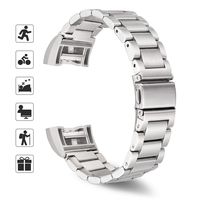 TOMALL Metal Bands Compatible for Fitbit Charge 2,Stainless Steel Metal Replacement Wristband for Women Men (Small-Large, Silver)