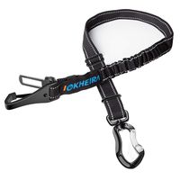 IOKHEIRA Dog Seat Belt, Updated 3-in-1 Multifunctional Pet Safety Belt Reflective Bungee Dog Car Harness with Hook Latch & Seatbelt Buckle, Swivel Aluminum Carabiner