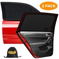 PEYOU Car Side Window Sun Shade, Breathable Mesh Car Rear Window Sun Shade for Baby－Maximum Safety Protect Kids Pet from The Sun－Universal Curtains Fit for Most of Cars－Cover Full Windows－2 Pack