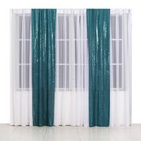 SquarePie Sequin Backdrop 2FTx8FT Teal 2pcs Curtain Background for Photo Booth Photography Wedding Patry Christmas Decoration