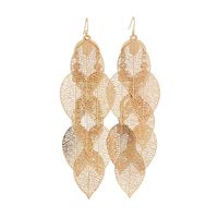 Grace Jun New Handmade Multi-layer Dangle Drop Earrings and Clip on Earrings No Pierced for Women (Gold Ear hook 1)