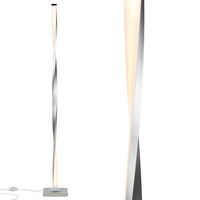 Brightech Helix - Modern LED Floor Lamp for Living Room Bright Lighting - Get Compliments: Unique, 48" Tall Light for Bedrooms, Offices - Dimmable, Contemporary Indoor Pole Lamp - Platinum Silver