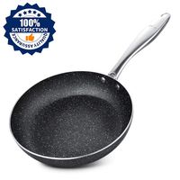 Frying Pan 8 Inch, Stone-Derived Nonstick Coating Omelettes Pan, Stainless Steel Handle Cooking Pan, Induction Compatible, Oven Safe, Dishwasher Safe, Granite/Gift Box Included