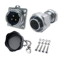 CERRXIAN CNLINKO Power Metal Male Plug to Female Socket Rotation Lock Outdoor Waterproof Aviation Soldering Connector for AC DC Signal LED Lighting Equipments (Silver) (3 Pin)